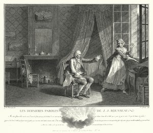 Poslední slova Jean-Jacquese Rousseaua (rytina) od Jean Michel the Younger Moreau