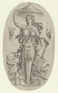 Termín v podobě ženy s hudebním nástrojem, 1535-55. od Jean Mignon