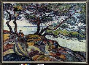 Ostrov Hyeres od mysu Bernar od Jean Misceslas Peske