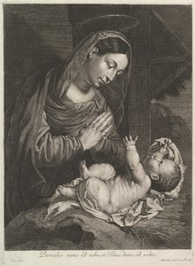 Panna zbožňuje Dítě Ježíš. od Jean Morin