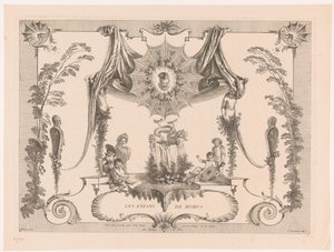 Design pro obložení s dětmi u fontány Les Enfans de Momus (název na objektu) Autor: Antoine Watteau (název série) L