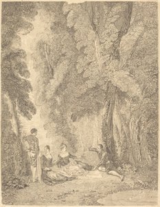 La koalice od Jean Moyreau after Antoine Watteau