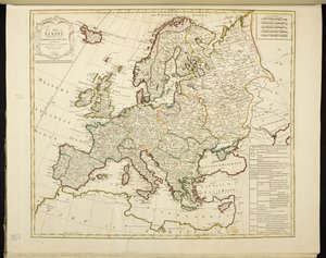 Mapa Evropy od Jean Palairet