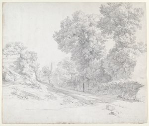 Oaks podél Appian Way poblíž Albano od Jean Paul Flandrin