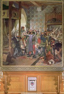 Etienne Marcel († 1358) chránící dauphina před davem v roce 1358 od Jean Paul Laurens