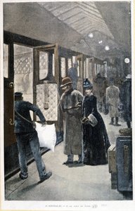 Odjezd na noční vlak na Gare de Lyon - kresba Sinibaldi od Jean Paul Sinibaldi