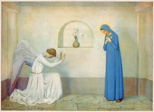 Zvěstování Panně Marii. (rytina, cca 1920)