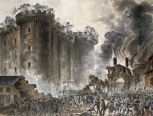 Útok na Bastille dne 14. července 1789, c. 1789 od Jean Pierre Laurent Houel