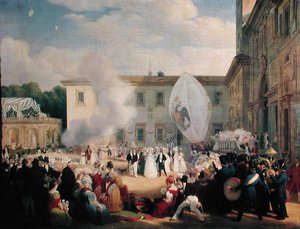 Francois Rene (1768-1848) Vicomte de Chateaubriand, Přijetí ruské velkovévodkyně Eleny (1807-73) v zahradách vily Medici, 29. dubna 1829, 1830