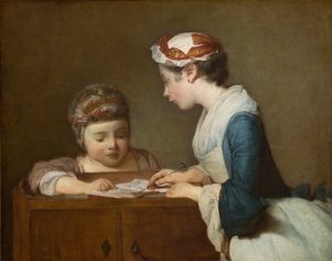 Malá učitelka od Jean Baptiste Simeon Chardin