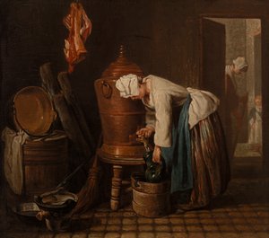 Žena čerpající vodu z vodní urny (The Water Urn) od Jean Baptiste Simeon Chardin