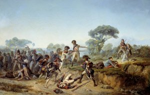 Válka vendee rytíře Charlese de bois-hardy (odolný do dřeva, boishardy), který chtěl zachránit svou milenku (1795). Obraz Jean Soreuil (1824-1871) od Jean Soreuil