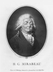 Honore Gabriel Riqueti, Comte de Mirabeau, ryl Frantz Gabriel Fiesinger (1723-1807) 1797 (litho) (černobílá fotografie)