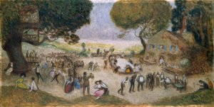 Skica k Hôtel de Ville de Paris: Fête champêtre, asi 1906 (tužka, olej na dřevě)