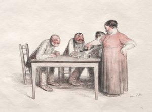 Sklenka vína. od Jean Veber