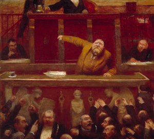 Socialistický zástupce Jean Jaures (1859-1914) v galerii Poslanecké sněmovny Detail obrazu Jeana Vebera (1868-1928) 1903 Paříž, Musee Carnavalet