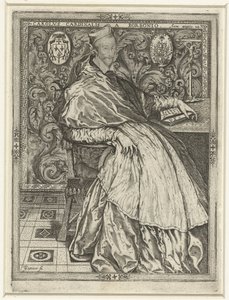 Portrét van kardinaal Karel van Bourbon Charles Cardinal of Bourbon ve věku 28 let od Jean de Gourmont (I)