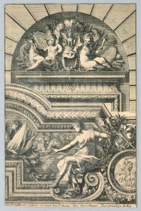 Design for Overdoor and Frame, z "Search for Několik krásných kousků" od Jean le Pautre