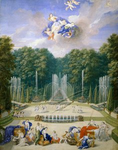 Francie, Versailles, Vodní hry v zahradách, Jean Cotelle
