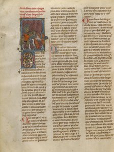 Tristan Unhorsing Sagremor od Jeanne de Montbaston