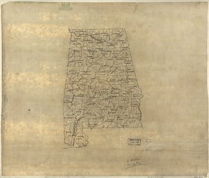 Základní mapa Alabamy. LOC 2005625108 od Jedediah Hotchkiss