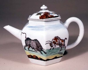 Čajová konvice Chelsea, cca 1755 (porcelán)