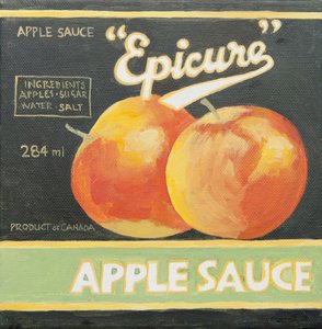 Etiketa na plechovce jablečné omáčky Epicure (akrylová) od Jennifer Abbott