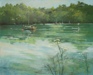 Salcombe Batson Creek (olej na plátně) od Jennifer Wright