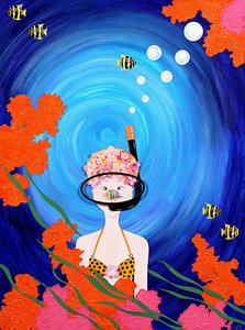 Scuba Diva, 2008 (akryl na papíře)
