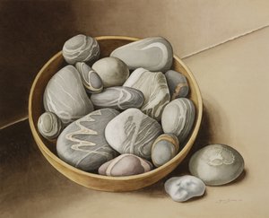 Bowl of Pebbles, 2005 (wc na papíře) od Jenny Barron