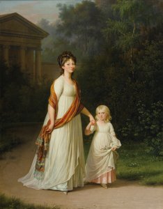 Marie Sophie Frederikke, dánská princezna, a její dcera, princezna Caroline od Jens Juel