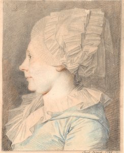 Portrét Anne Cathrine Maaløe, rozené Basse. Profil vlevo od Jens Juel
