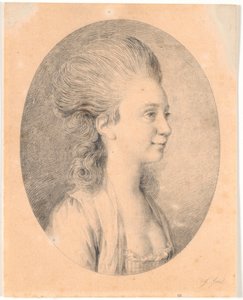Portrét Susanne Elisabeth Holmové, zvané Julie, první Juelovy snoubenky od Jens Juel