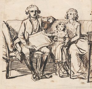 Studie k dílu „Peder Anker, jeho manželka Anna Elisabeth, rozená Cold, a jejich dcera Karen“