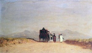 Zastávka cestovatelů v římské Kampánii, cca 1868