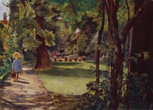 Kelmscott House, The Garden, při pohledu z řeky (barevné lito)