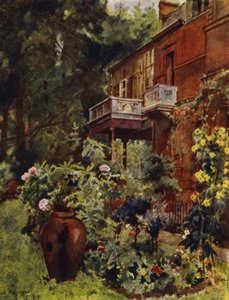 Leighton House, The Studio Balcony, from Garden (barevné lito) od Jessie MacGregor