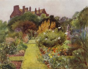Physicke Garden, Chelsea, Pohled na zahradu (barevné lito)