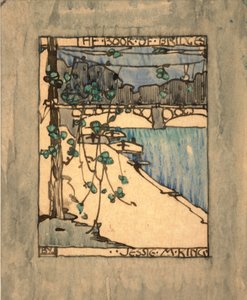 Frontispis pro "The Book of Bridges", kolem roku 1911 (akvarel a inkoust na papíře)