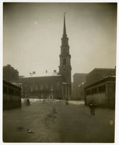 Park St Church, Boston, Mass, USA, cca 1902-10 (želatinová stříbrná fotografie) od Jessie Tarbox Beals