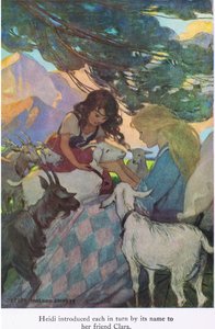 Heidi postupně představila každý svým jménem své kamarádce Claře, ilustrace z 