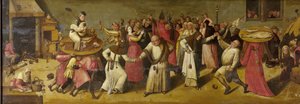 Bitva mezi karnevalem a půstem od Jheronimus Bosch (manner of)