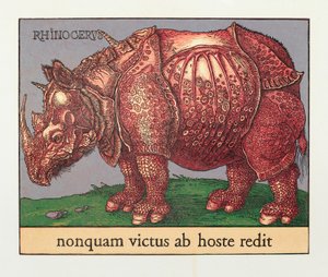 Red Rhino, 2007 (puupiirros) od Jim Monson
