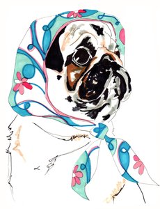 Pug In Pucci, 2012 (pero a inkoust na papíře)