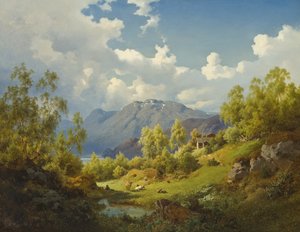 Krajina, motiv z údolí Numme v Norsku, 1850