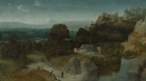 Krajina s pokušením svatého Antonia opata od Joachim Patinir (workshop of)