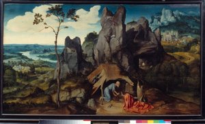 Obraz Svatý Jeroným v poušti od Joachima Patinira (1485-1524)