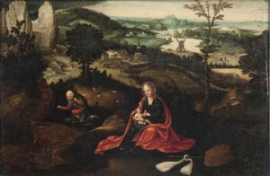 Odpočinek na útěku do Egypta (olej na desce) od Joachim Patinir