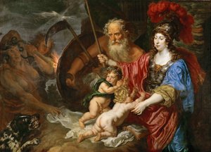 Baroko: Minerva a Saturn chrání umění a vědu před závistí a lží - Minerva a Saturn chránící umění a vědu před závistí a falešností Sandrart, Joachim, von (1606-1688)