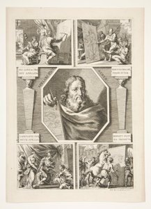 Portrét Apelles a čtyři scény ze života Apelles od Joachim von Sandrart
